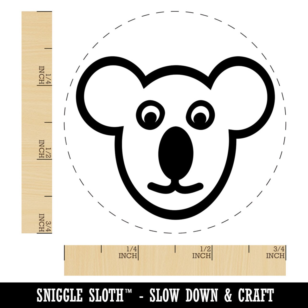 Koala Face Self-Inking Rubber Stamp for Stamping Crafting Planners